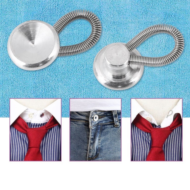 Walfront 20-Pack Collar Extenders & Waistband Extenders for Dress Pants Shirts Flexible Button Closure Set for Clothing Waist Adjustments Shirt Collars Pants Waistbands (20PCS) - Image 5